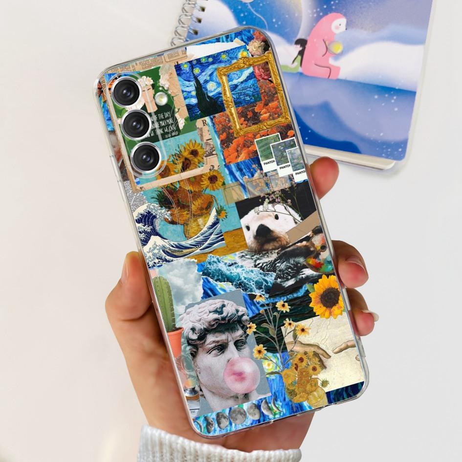 For Samsung A24 4G Case 2023 Popular Flower Astronaut Transparent Cover Soft Phone Case For Samsung A24 A14 5G SM-A146B A 24 Bag