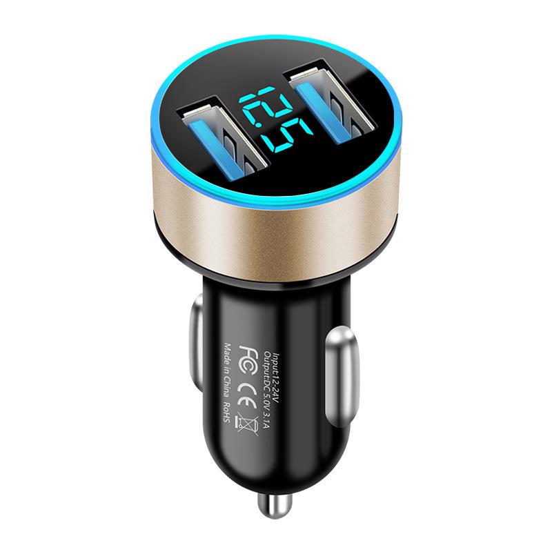 Dual USB Car Charger Cigarette Lighter Adapter for Fast Mobile Phone Charging
