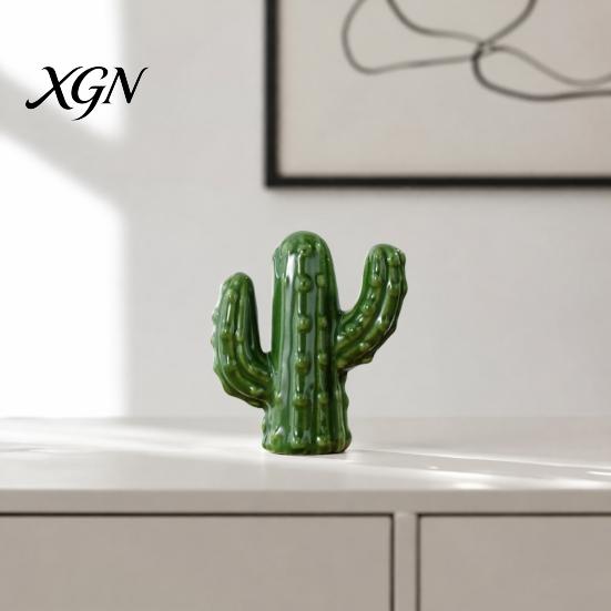 White Ceramic Figurine Nordic Minimalist Ornaments, Abstract Bear/Cat/Elephant/Cactus Sculpture Tabletop Decor for Elegant Table Centerpieces