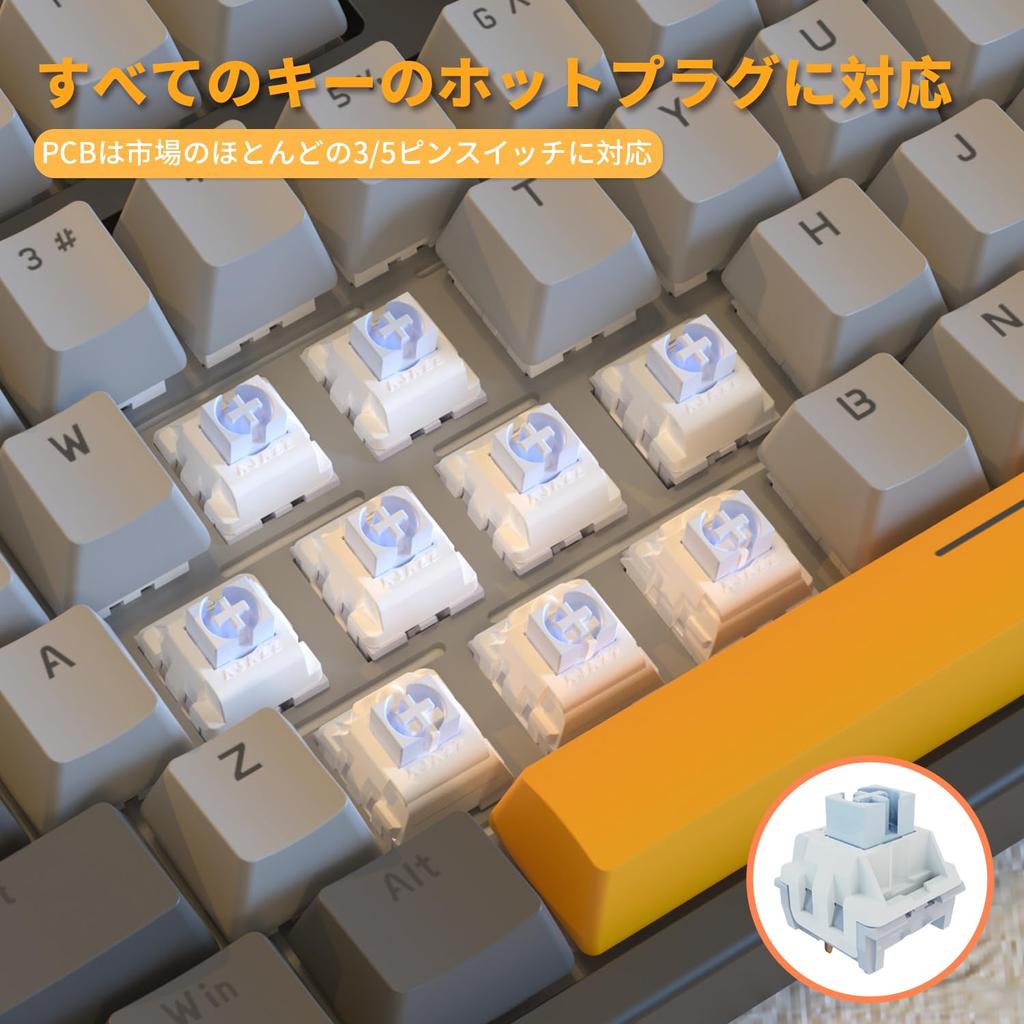 FIRSTBLOOD AJAZZ AK35i V3 Wired 104-Key Full-Size Mechanical Keyboard with Metal Knob Gasket, Hot-Swappable N-Key Rollover, Ice Blue Light (Sea Salt