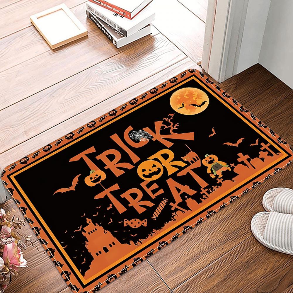 Halloween Funny Entrance Mat Carpet Living Room Dining Room Laundry Floor Mat Bath Balcony Hallway Non-Slip Door Mat
