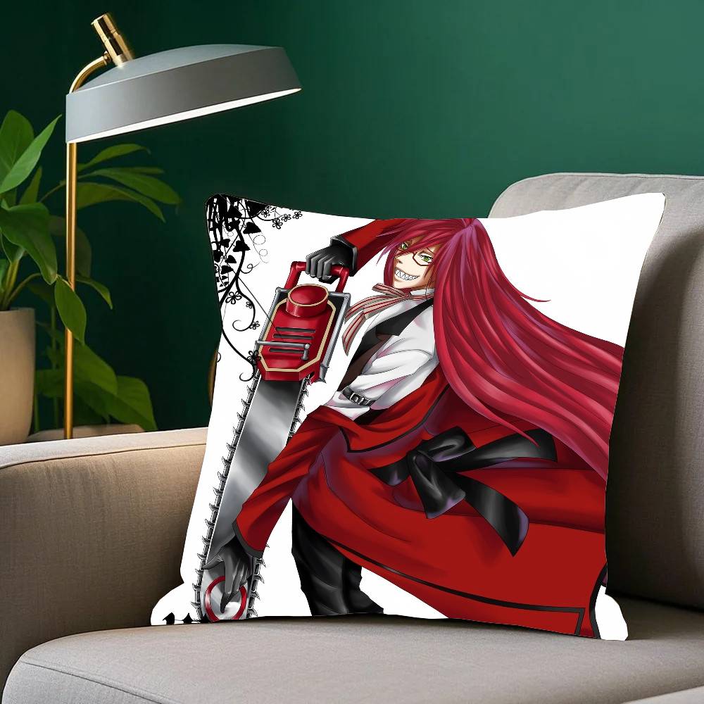 Grell Sutcliff Anime Black B-Butler Pillow Case Home Decor Throw For Sofa Bed Car Room Decor Gift Idea