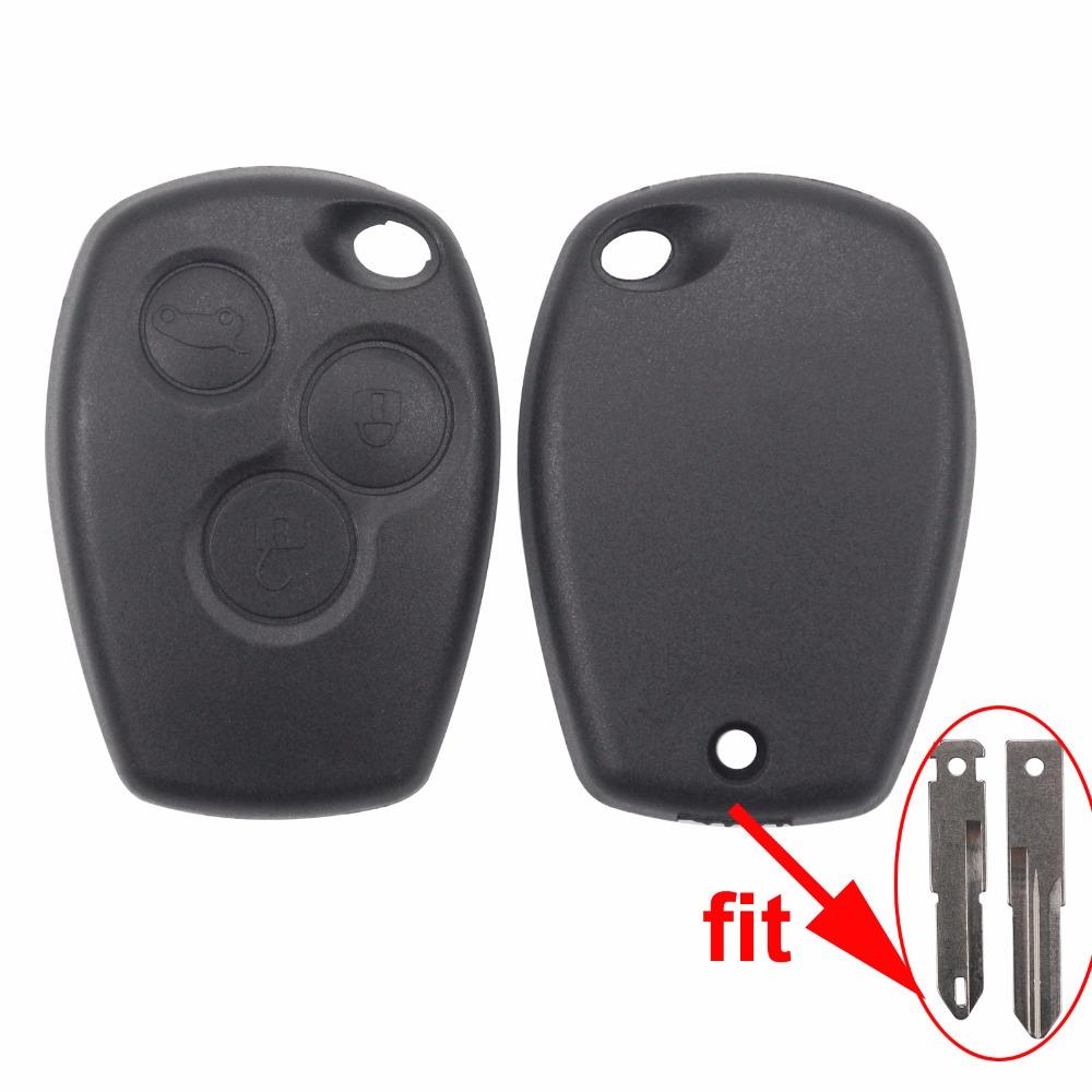 Jingyuqin 3 Buttons Replacement Remote Key Shell  Cover FOB Case for Renault Logan Sandero Clio Fluence Vivaro Master Traffic