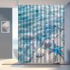 1pc Ocean-Themed Shower Curtain with Hooks - Vibrant Underwater Scene with Seashells & Starfish, Coastal Bath Partition