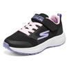 Skechers Girls Lace-Up Comfortable Simple Shock Absorbing Durable Low-Top Running Shoes Kids sneakers Black Purple 302409L-BKMT