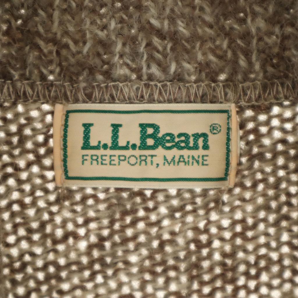L.L.Bean 80s vintage Long sleeve Shawl collar sweater Brown Knit Outdoor Men's Used