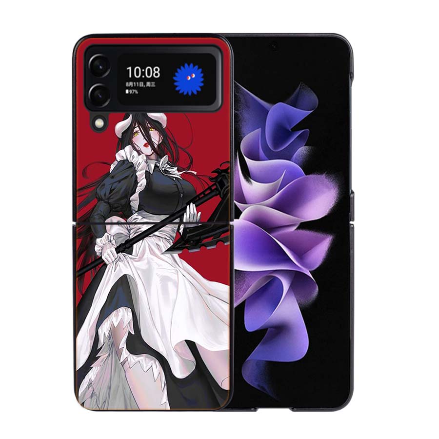 

Albedo Overlord Phone Case For Samsung Z Flip 7 6 5G Galaxy Z Flip4 Z Flip5 Z Flip3 Coque Black Hard PC Shell Protective Cover Samsung Z Flip 7 5G