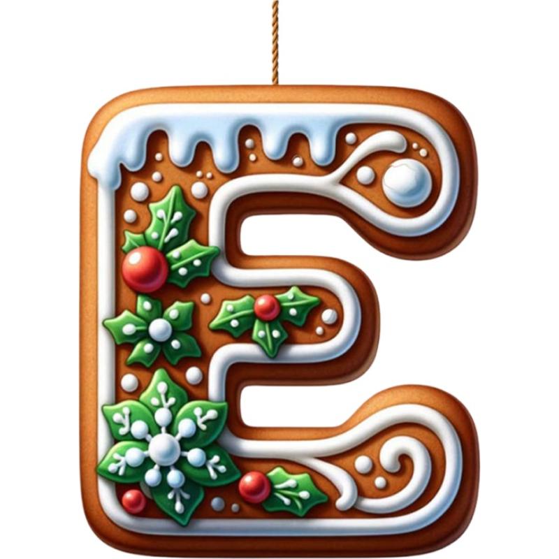 26 Letter Acrylic 2D Flat Christmas Letter Pendant Christmas Tree Hanging Pendent Ornament Keychain Holiday Party Decor Supplie