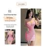 Built-in Padding Mini Dress: Pure Desire Style, Sexy Low-Cut, Spaghetti Strap, Ruched, Flaw-Covering, Slimming Bodycon Short Skirt