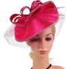YARNOW Fascinator Hat for Women 1920s Vintage Cocktail Tea Party Headband Pink Mesh Material Special Occasion Accessories
