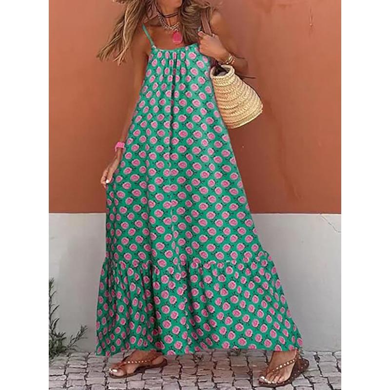 

GMXIA Женская мода лето весна однотонный принт подтяжки без рукавов повседневные платья XXL