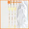 Vnox Three Color Rosary Virgin Mary Necklace For Women Stainless Steel Fashion Jewelry Saint Benedict Cross Y-shaped Necklace