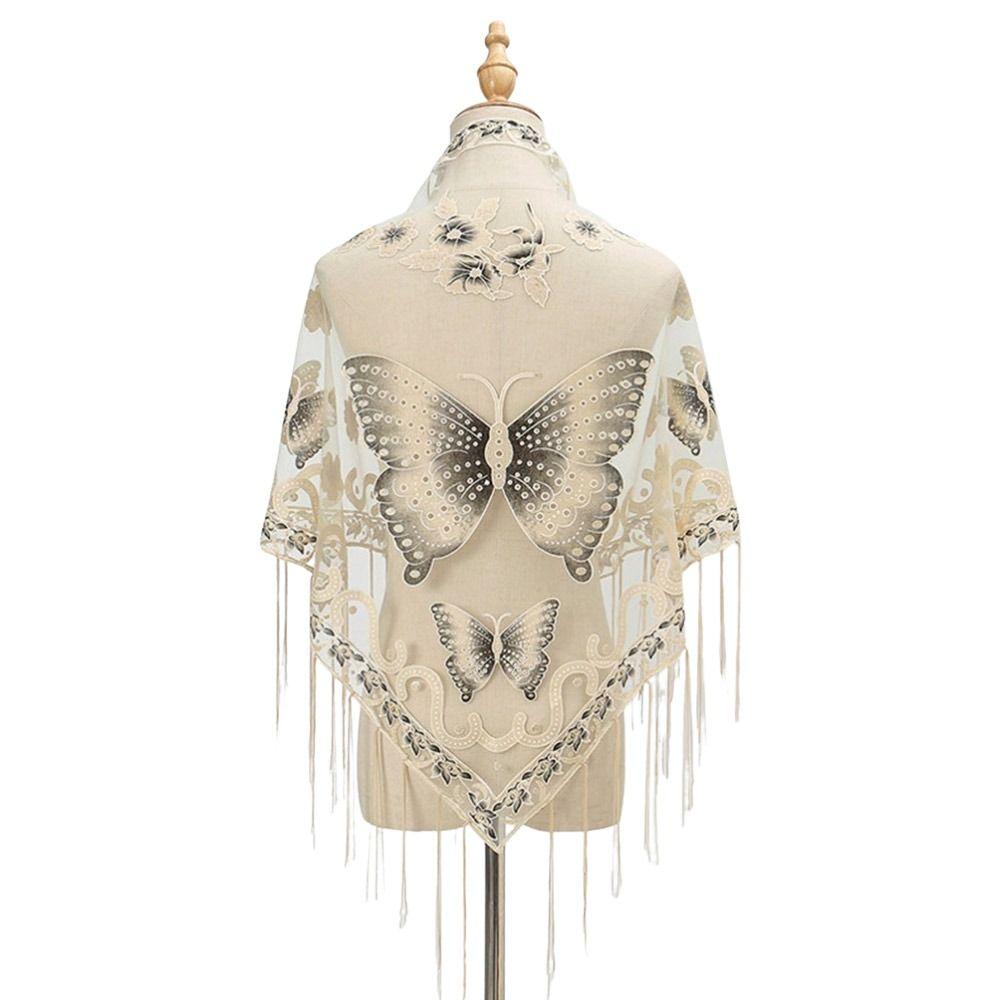 Sun Protection Hollow Lace Shawl Coat Thin Silk Scarf Headscarf For Women Lady Girl