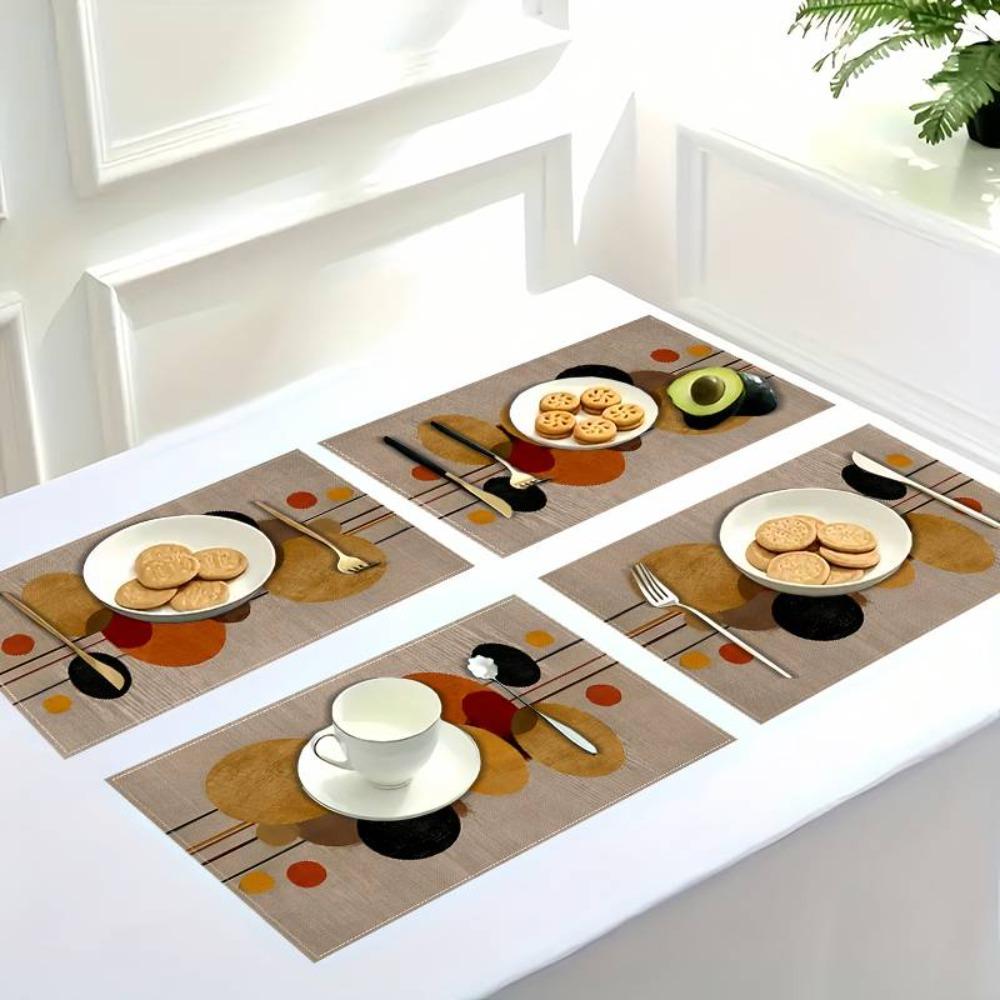 2PCS Ethnic Style Heat-Insulating Mat Oil-Proof Non-Slip Mat Creative Coffee Cup Mats Home Decor