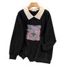 Plus Size Autumn Lapel Hoodie, 200-350 Jin, Loose Fit, Chest 150/160-6070