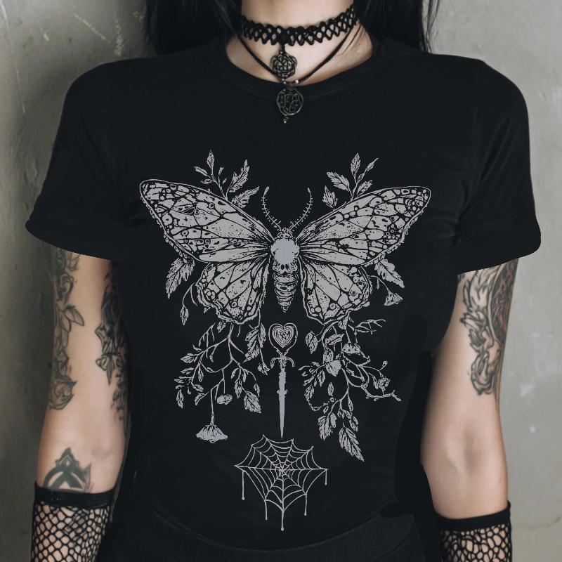 

Pattern Printed Magic Shirt, Fairy Grunge Black Bohemian Top, Emo Alternative Clothing, Goth Gift Fo XS чёрный