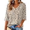 Women's Floral Print V-Neck Blouse Lightweight for Spring and Summer