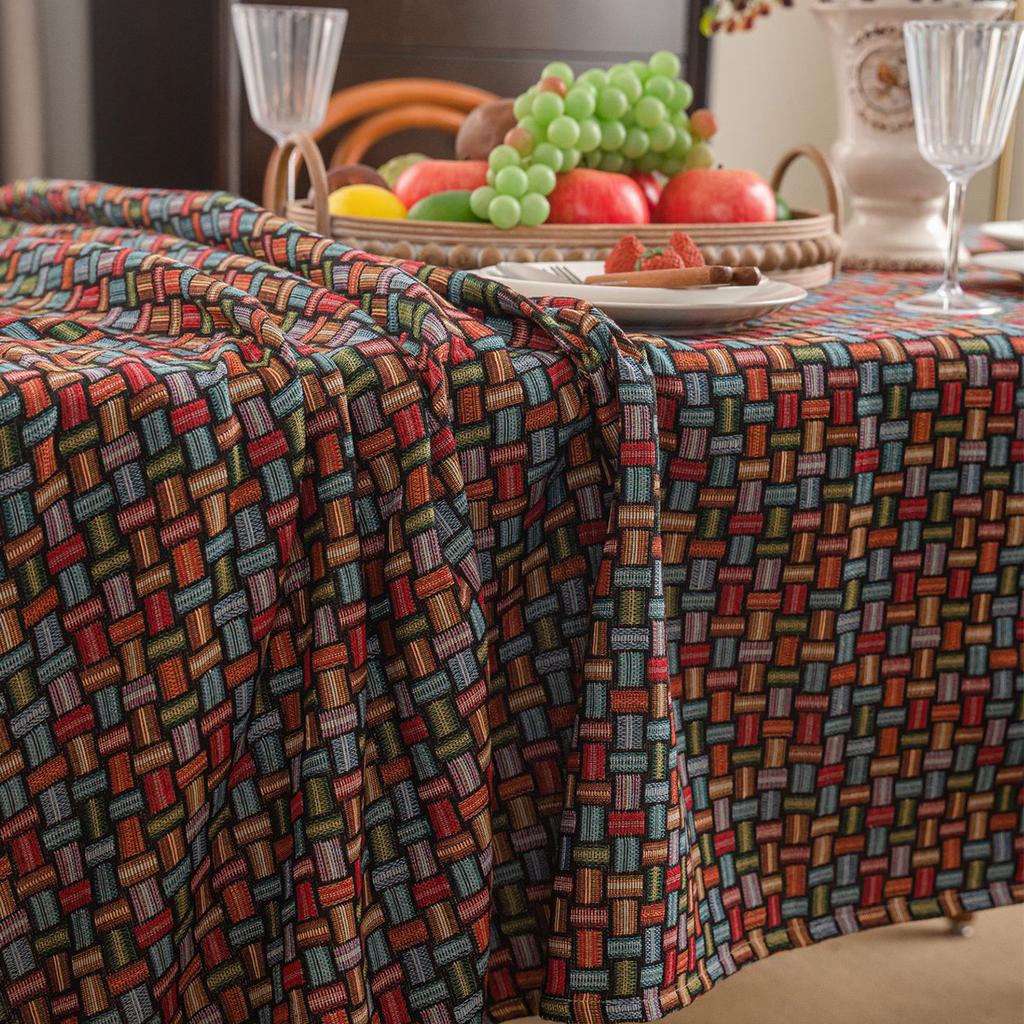 Indoor Outdoor Dinning Tabletop Decoration Rectangle Cotton Linen Table Cloth
