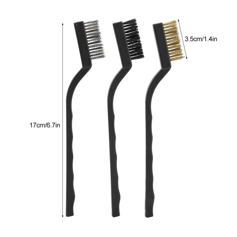 6PCS Metal and Plastic Construction Industrial Wire Brushes Curved Rust Remover Brush  Bonsai Brush