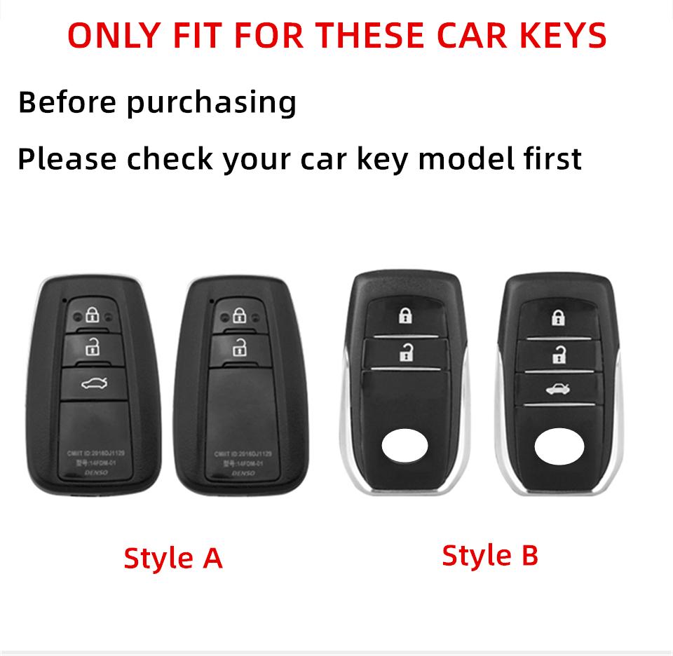 Metall Auto Fernbedienung Schlüsselhülle Hülle Halter Schale Tasche Anhänger Für Toyota Crown Mirai Alpharo Corolla Cross Prius Camry bZ4X bZ3 Rav4 bZ5