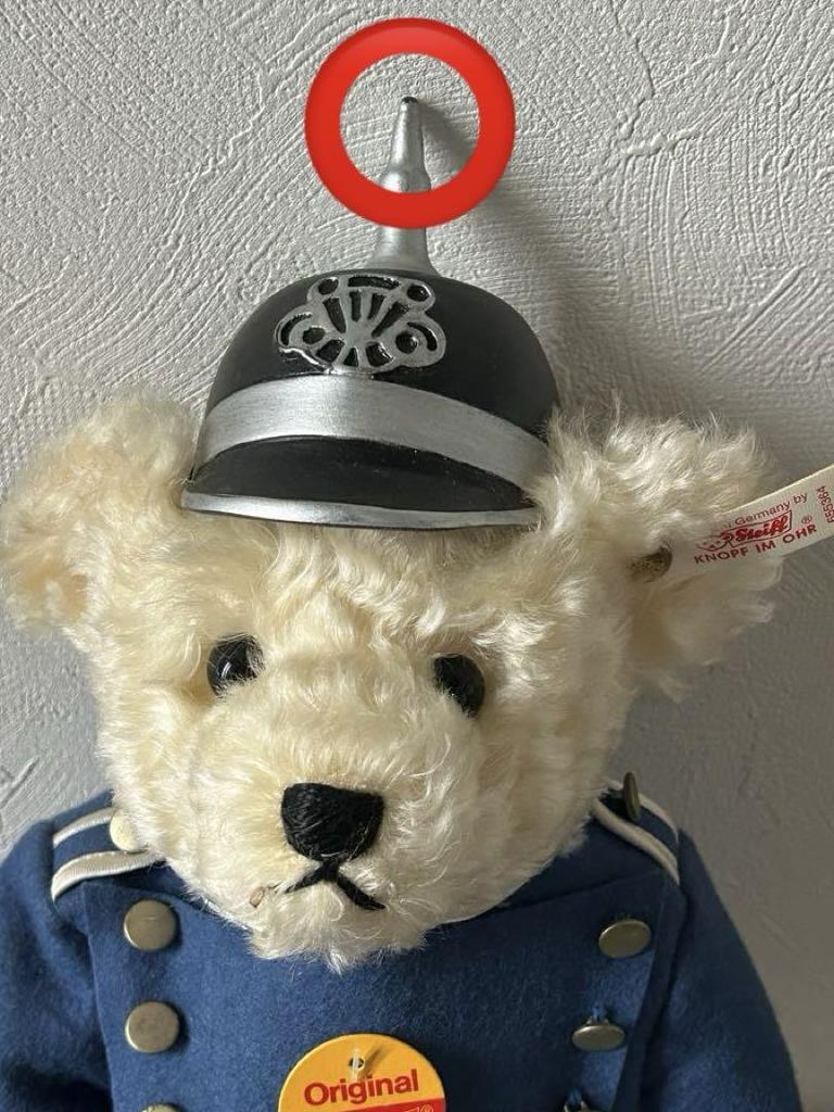 [USED] Steiff Teddy Bear, German Limited Edition, White Tag, Berlin Policeman Plush Toy