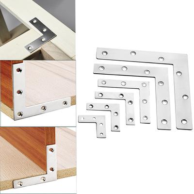 90 Degree Flat Plated Joint Right Angle Bracket Fasteners L Type Corner Brackets for Furniture Hardware Woodworking 4/10pcs