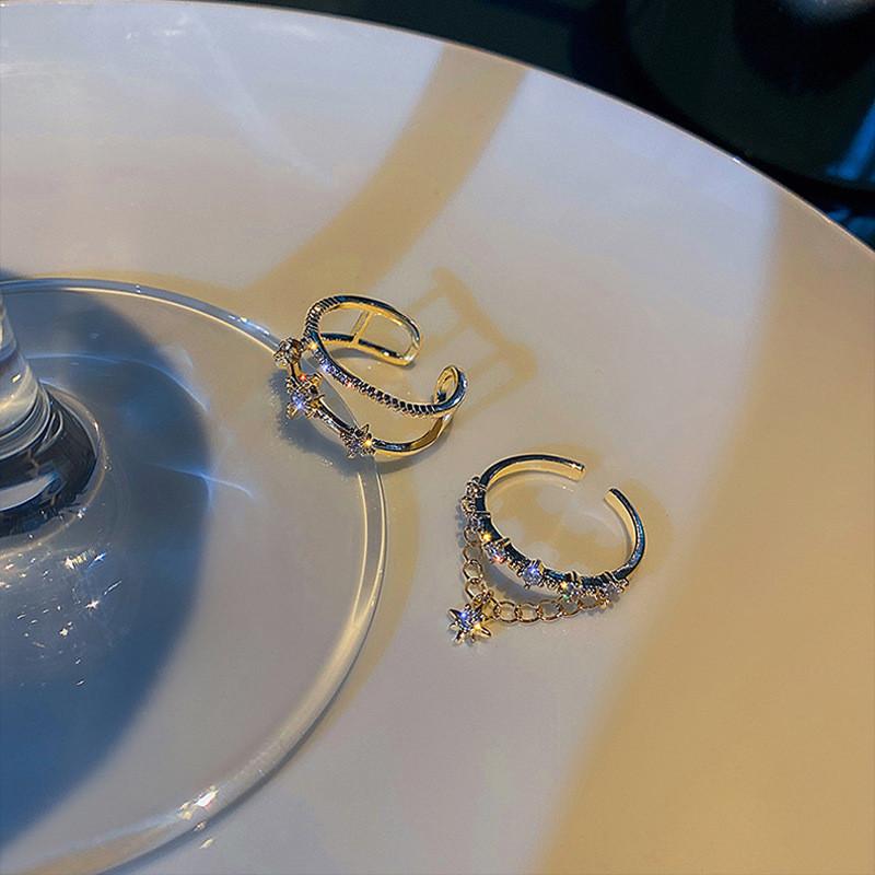 Ring Starry Stylish With Adjustable Opening Inspired By Fashion Japanese