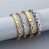 Bracciale Bizantino Personalizzato, Acciaio al Titanio Placcato Sottovuoto Catena Imperatore Fibbia Magnetica Set Collana da Uomo