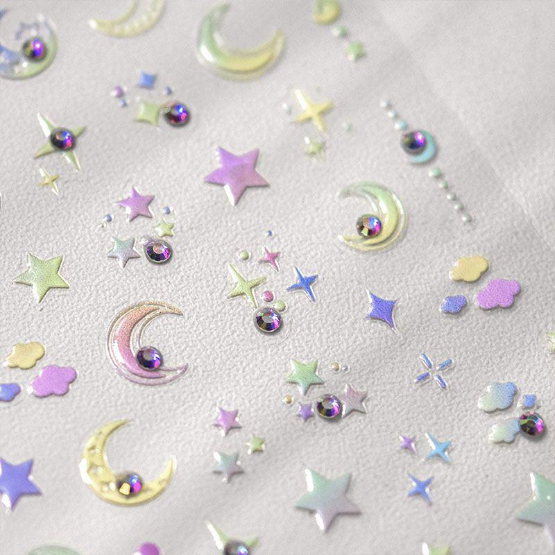 

Colorful Nail Stickers Tomoni Dream Star Moon Bright Crystal Colorful Star Moon 3188((Crystal Drill))