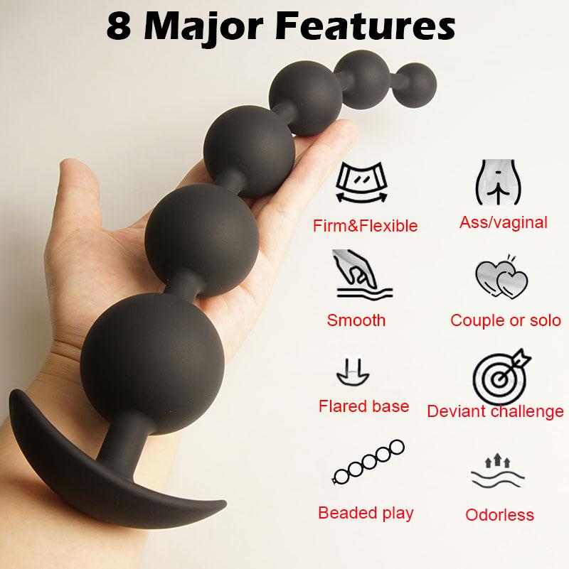 Analperlen Kugeln Langer Dildo Training,Silikon Anus Po Hinterteil Buttplug,Analplug Buttplug Buttplug Sex Spielzeug,Analsex Prostata