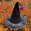 Halloween Wizard Hat Star Witch Hat Witch Caps Wizard Costume Accessories for Masquerade Party Decor Cosplay Props