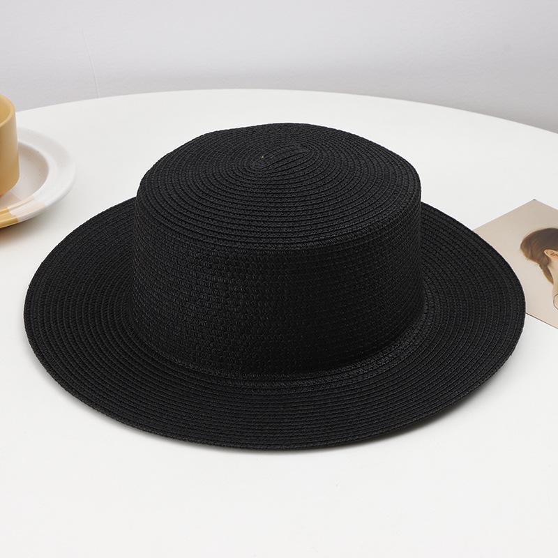 New Color Flat-top Straw Hat Women's Summer Sunshade Sunscreen Hat Versatile Beach Travel Breathable Sun Hat