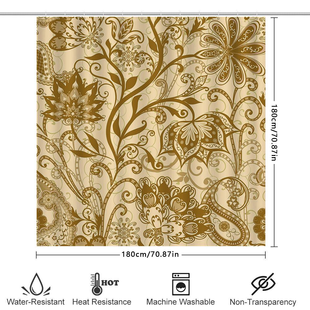 Modern Geometric Hexagon Flower Pink Bathroom Shower Curtain For Home Decor High-Quality Waterproof Fabric With Hooks