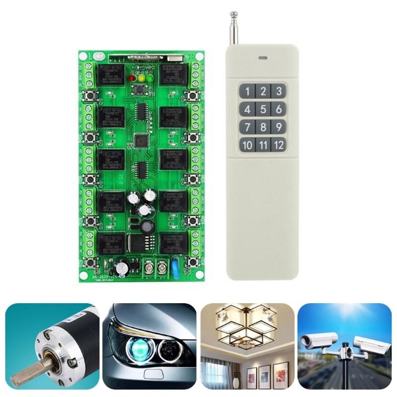 Portable 10 Channel DC12V Remote Switches Easy Installation Designs Portable Accessory for Lighting and Security System