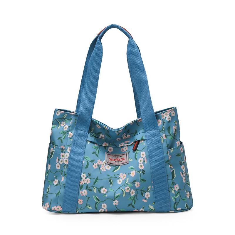 

Large Capacity Waterproof Women s Shoulder Bag Nylon Printed Travel Tote Bag Lightweight Mother Bag