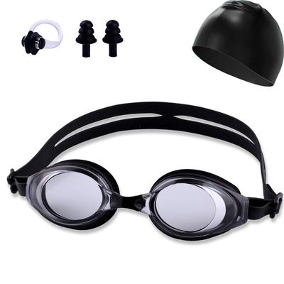 Adult Swimming Goggles High-definition Water and Fog-proof Swimming Goggles for Men and Women Swim Silicone Swimming Caps