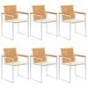VidaXL Garden Chairs 6 Pcs with Cushions Solid Teak Wood