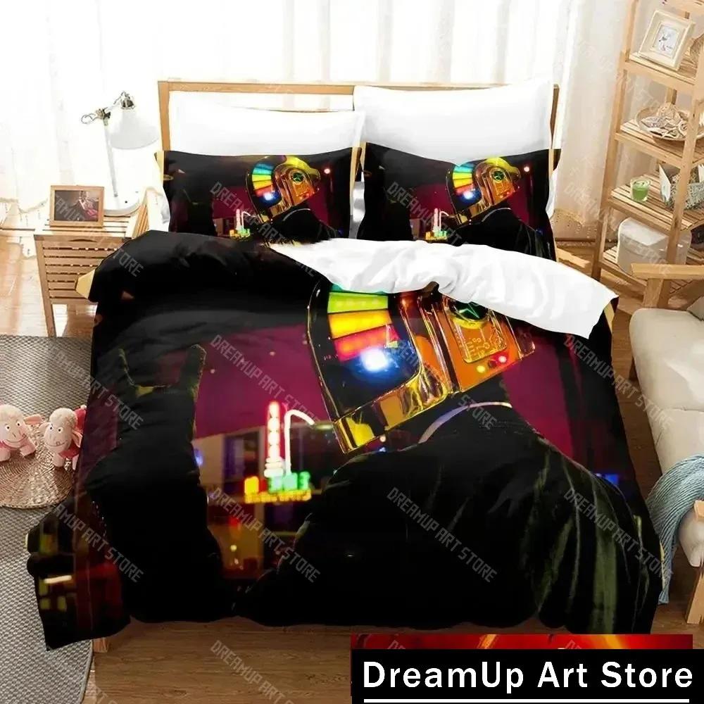 3D Print Daft Punk Bedding Set Duvet Cover Bed Set Quilt Cover Pillowcase Comforter King Queen Size Boys Adult Bedding Set