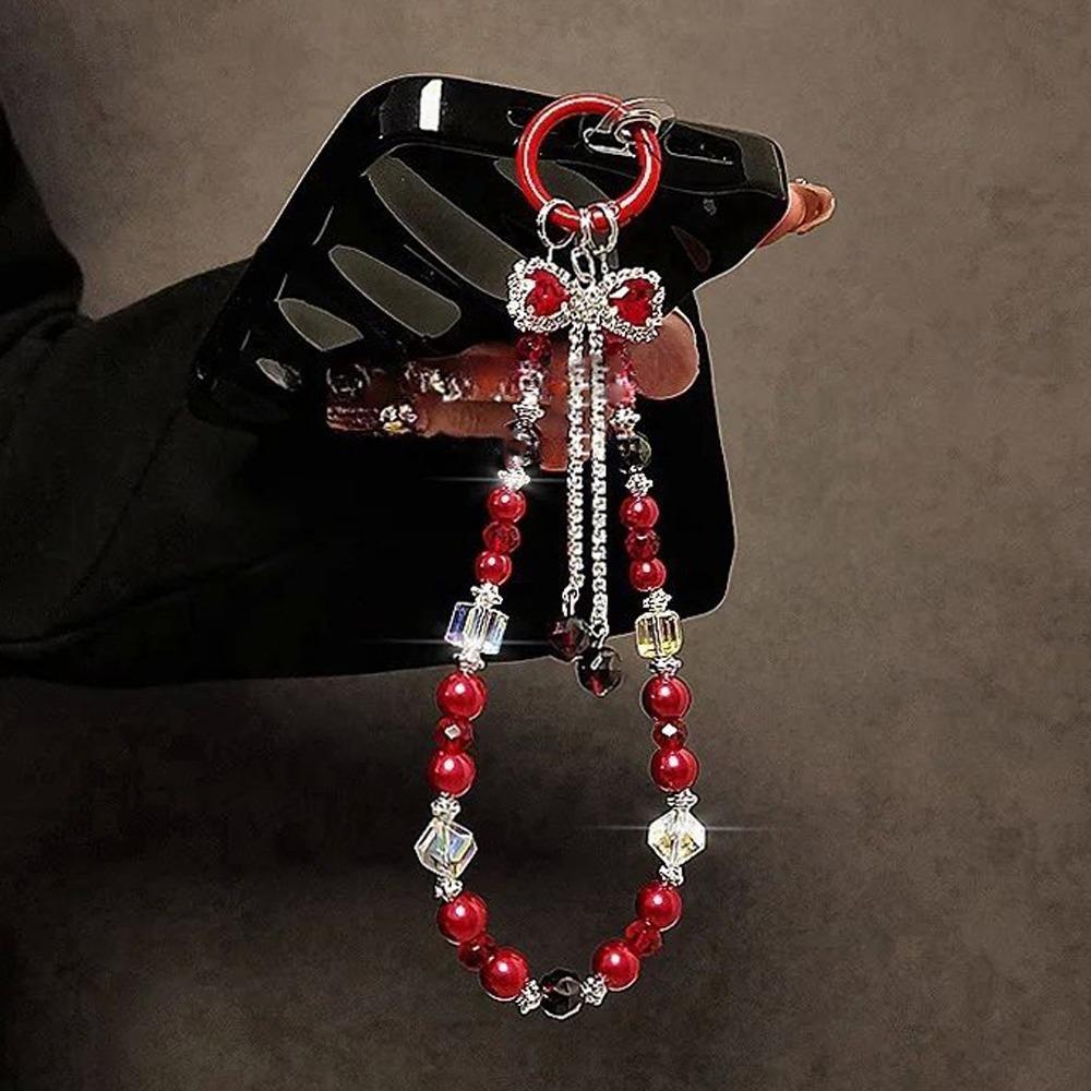 High Luxury Rhinestone Phone Straps Bow Pendant Rhinestone Phone Rope Girls New Year Gift