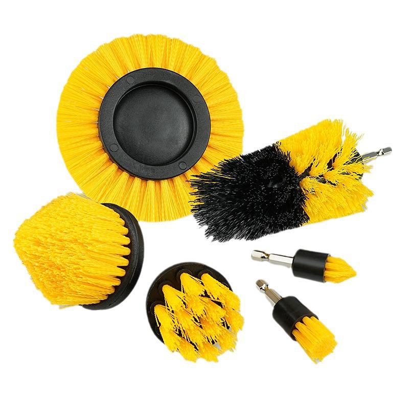 6-Piece Electric Drill Brush Set for Cleaning: Includes Bristle and Wheel Brushes