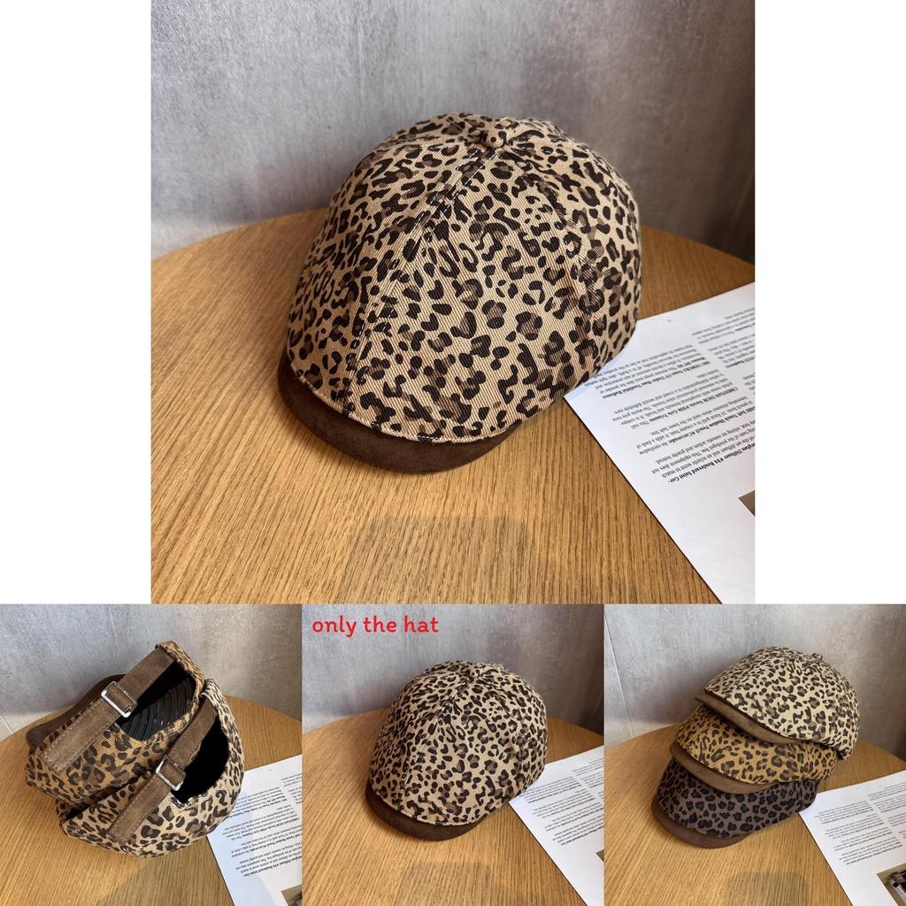 Fashionable Retro Splice Design Leopard Print Women Casual Beret For Summer Fashion Enthusiasts