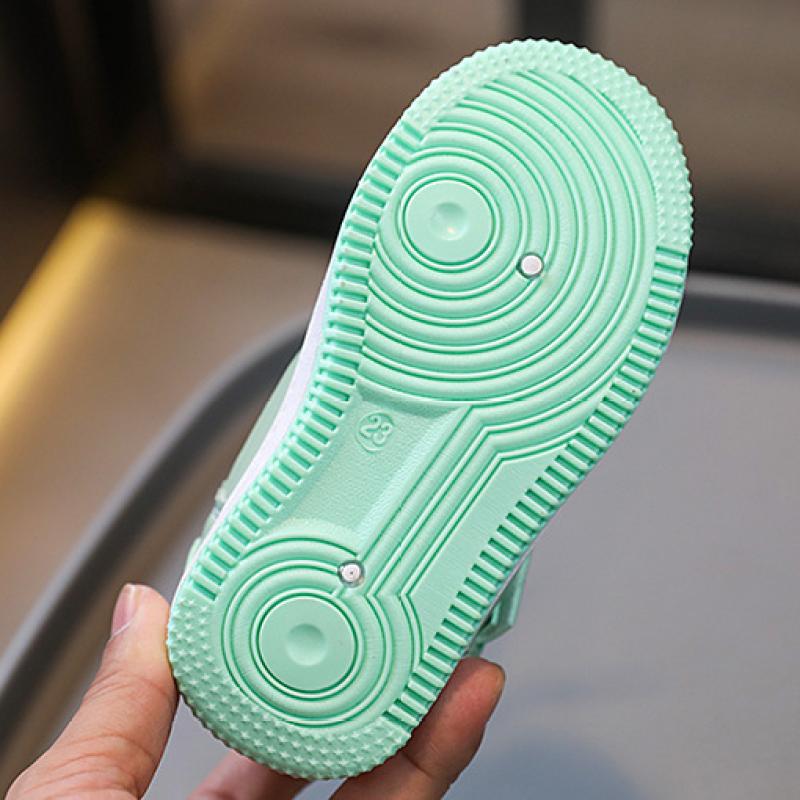 Children's Sneakers, New Girls' Solid Soles, High-top Shoes, Kids Velcro Casual Shoes, Boys' Basketball Shoes