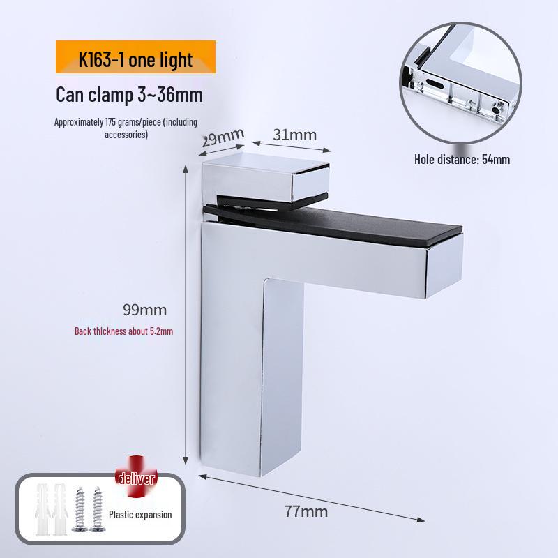 Zinc Alloy F-Shaped Glass Clip: Bathroom/Kitchen Shelf Support Bracket