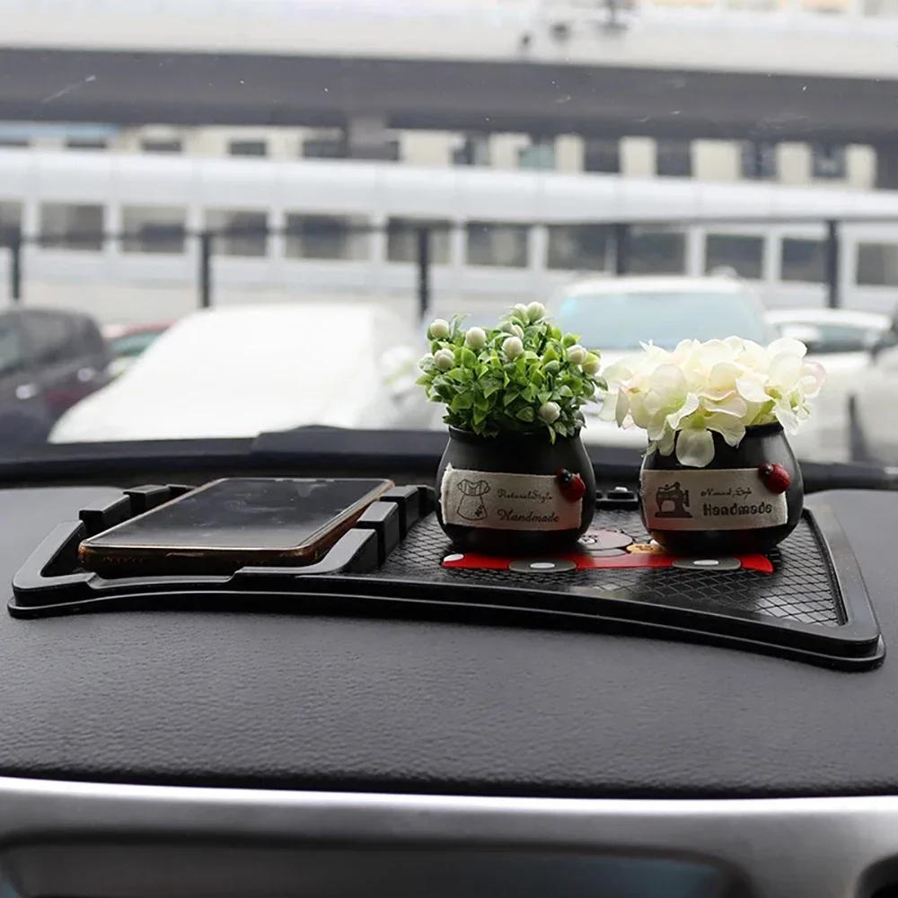 Car Ornament PVC Anti Slip Mat Cute Decoration Dashboard Non-slip Pad With Phone Number Prompt Auto Interior Accessories Gifts