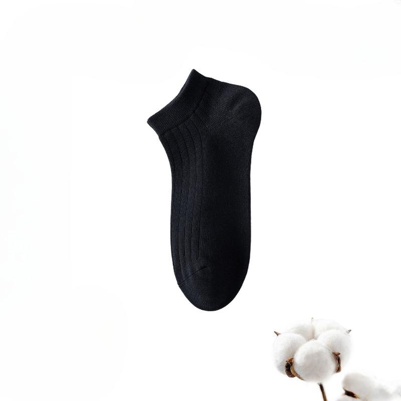 Summer Lightweight Men s Pure Cotton Antibacterial and Deodorizing Breathable Short Socks, Short Cotton Socks 1 pair чёрный