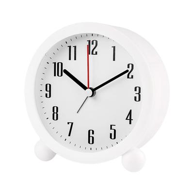 Alarm Clock with Night Light Quiet Small Round Easy Set Battery Operated Kids Students Desktop Analogue Alarm Clock Home Supplies