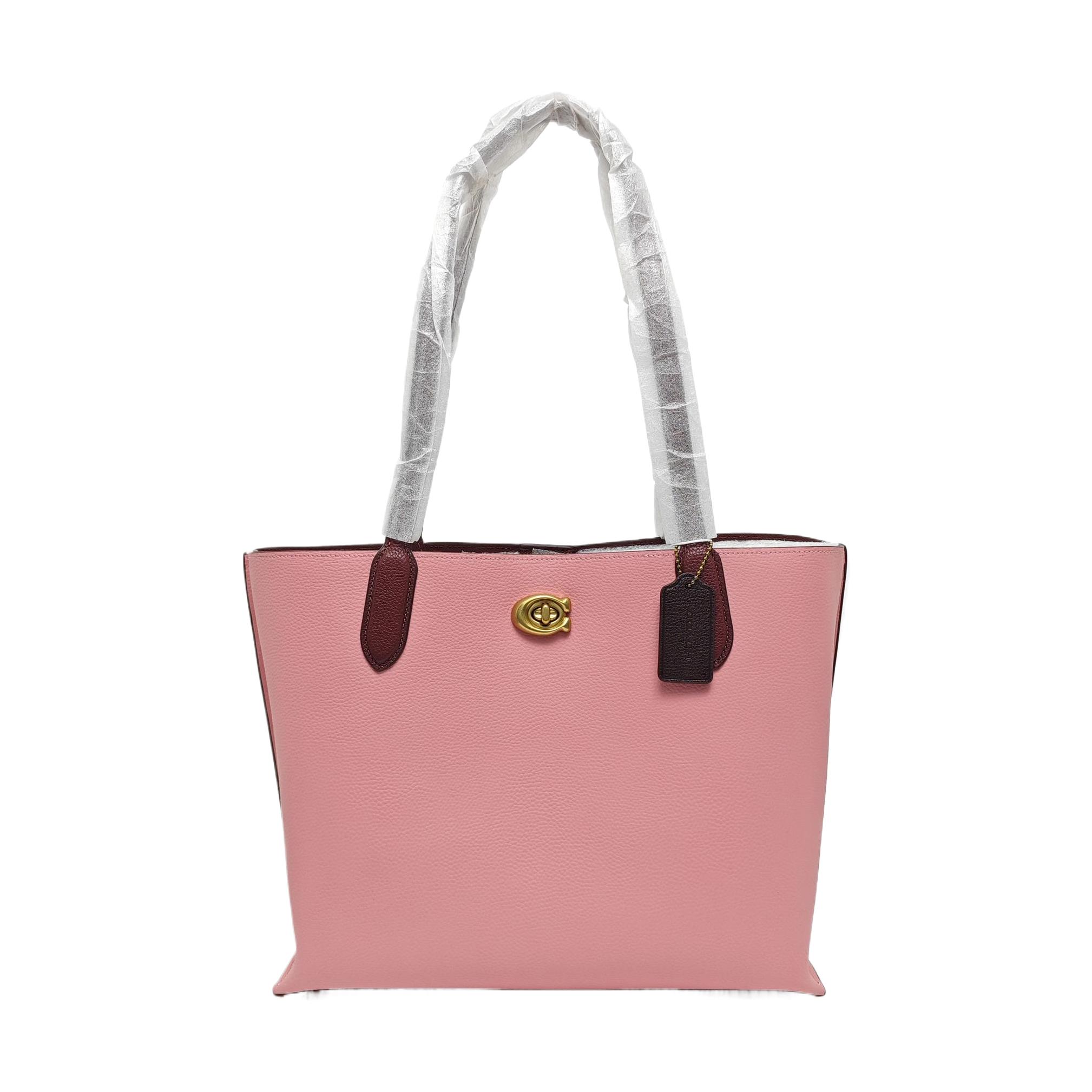 [Pre-Owned] Willow 35 Pebble Grain Zip Lock Long Handle Leather Tote Bag Large - Excellent #73BUES ONE SIZE