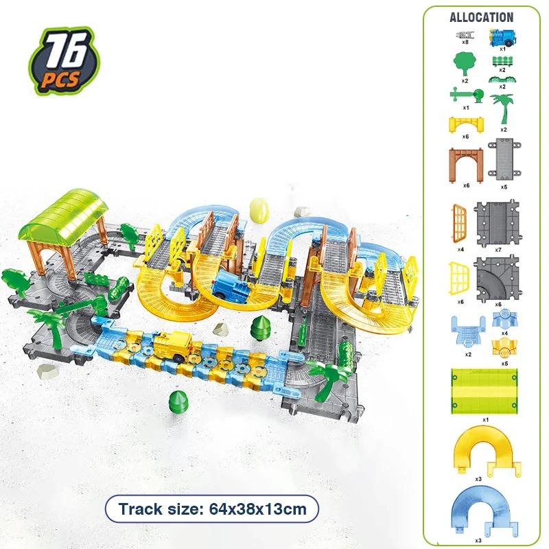 Non-Toxic Transparent Electric Track Train Toy Car Train Puzzle Diy Assembling Track Children'S Educational Toys For Kids Birthday Gifts