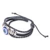 Blue Evil"s Eye Bracelets Turkish Style Adjustable Length HandWoven Leather Men"s Jewelry
