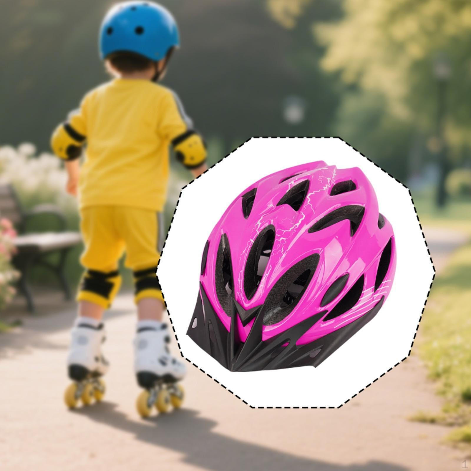 

Bike Helmet for Kids Adjustable Fitting Trendy Portable Lightweight Child Riding розовый